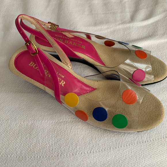 Bob Baker Leather Colorful Polka Dot Slingback Sandals - Picture 3 of 6
